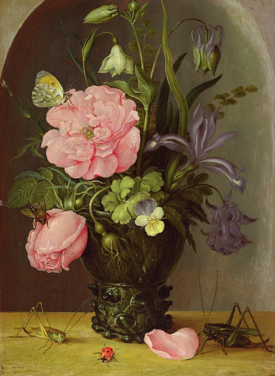 Váza s květinami, 1611 od Roelandt Jacobsz. Savery