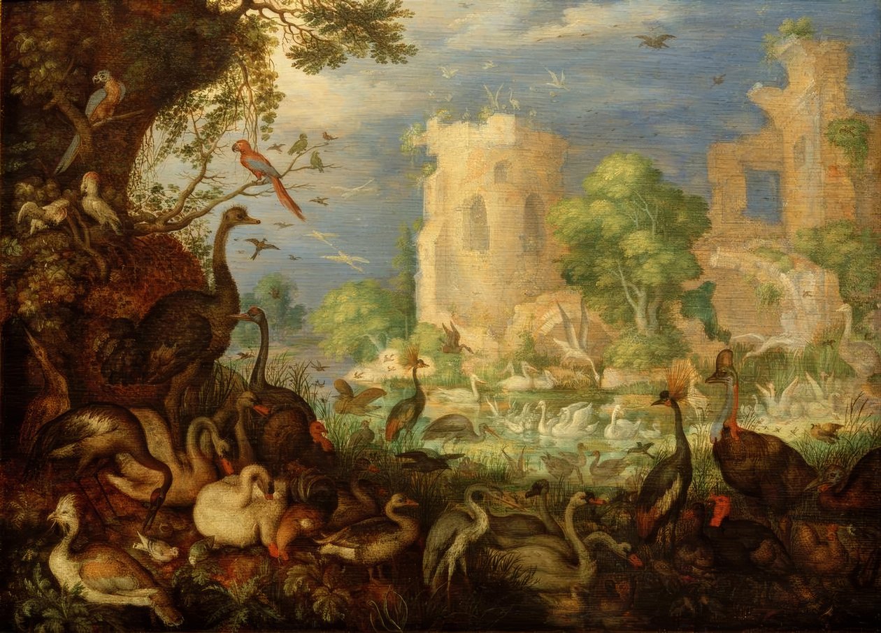 R.Savery, Exotic Birds, Landscape od Roelandt Savery