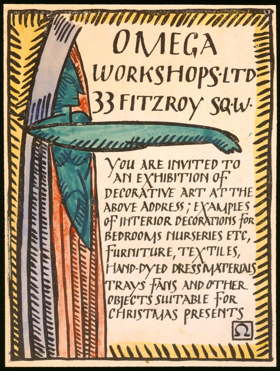 Pozvánka na Omega Workshop od Roger Eliot Fry