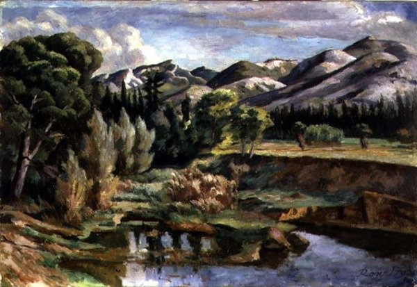 Scéna ve Francii (olej na plátně) od Roger Eliot Fry