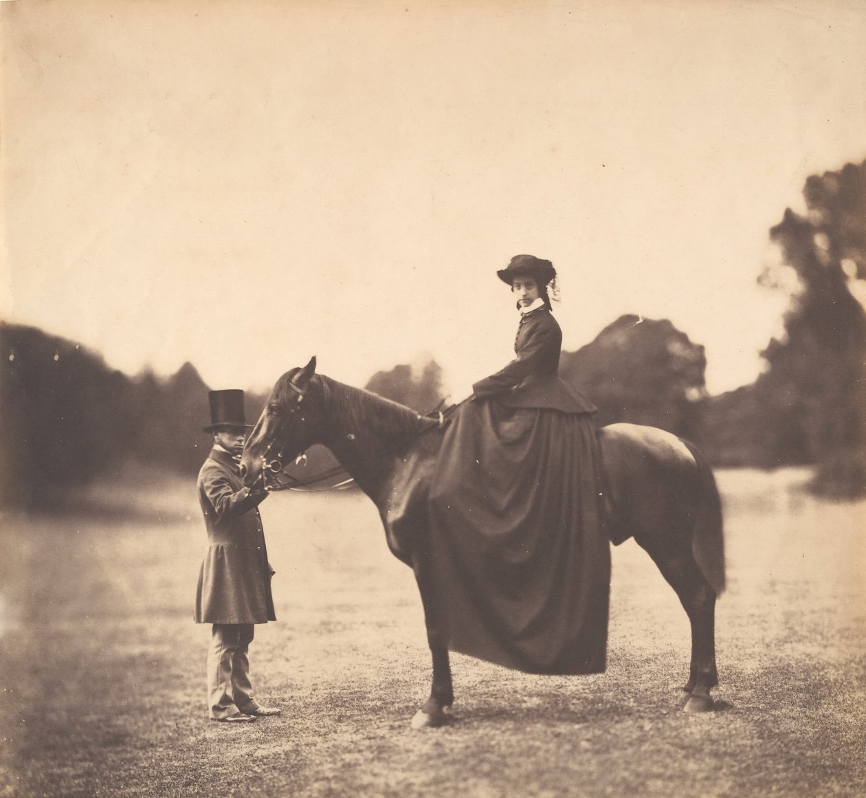 Dáma na koni, 50. léta 19. století. od Roger Fenton