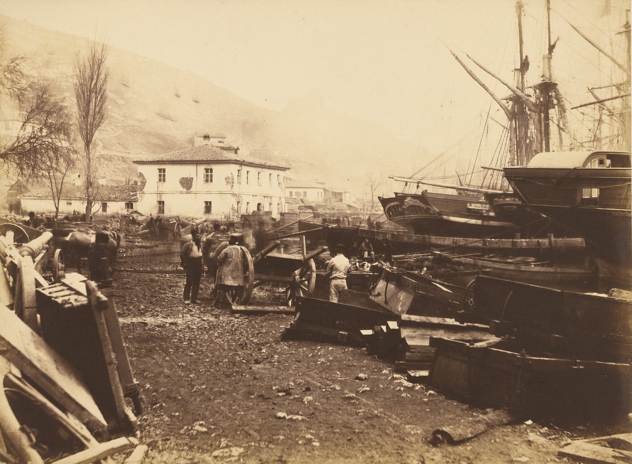 Místo přistání, přístaviště, Balaklava od Roger Fenton
