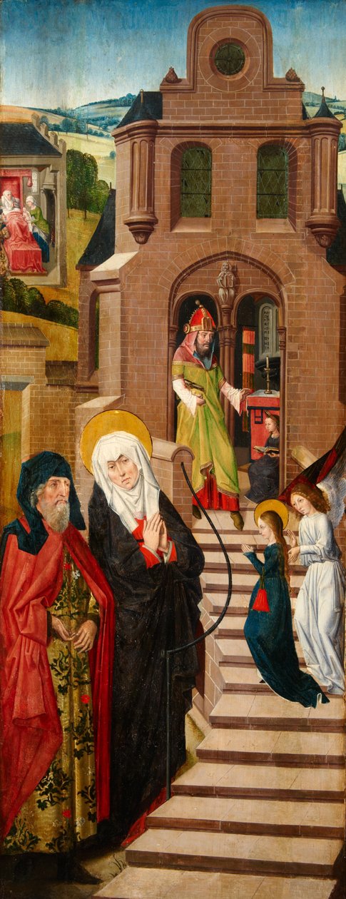 The Girlhood of Mary, pravé křídlo Weston Triptych, c.1480 od Rogier van der Weyden