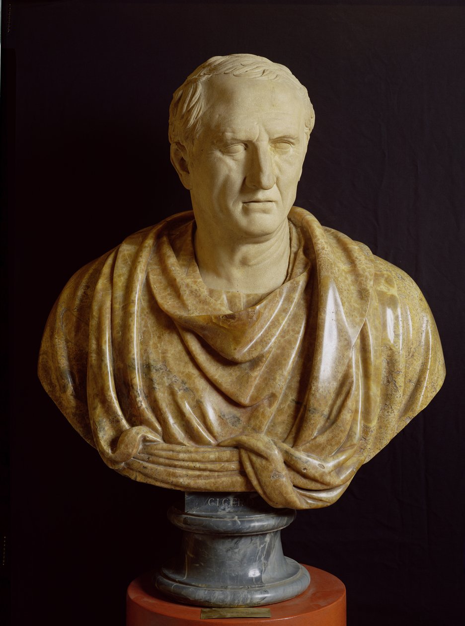 Busta Marca Tullia Cicera (106-43 př.nl) (mramor a kámen) od Roman