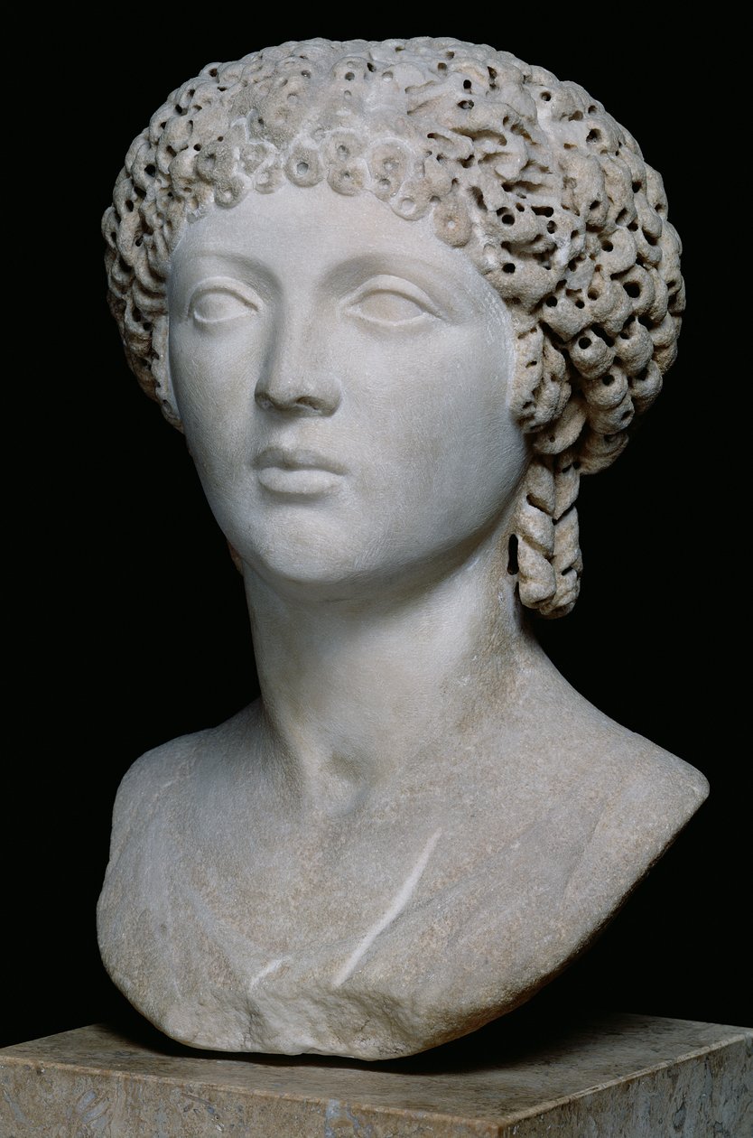 Busta římské ženy, možná Poppaea Augusta, AD 55-60 (mramor) od Roman