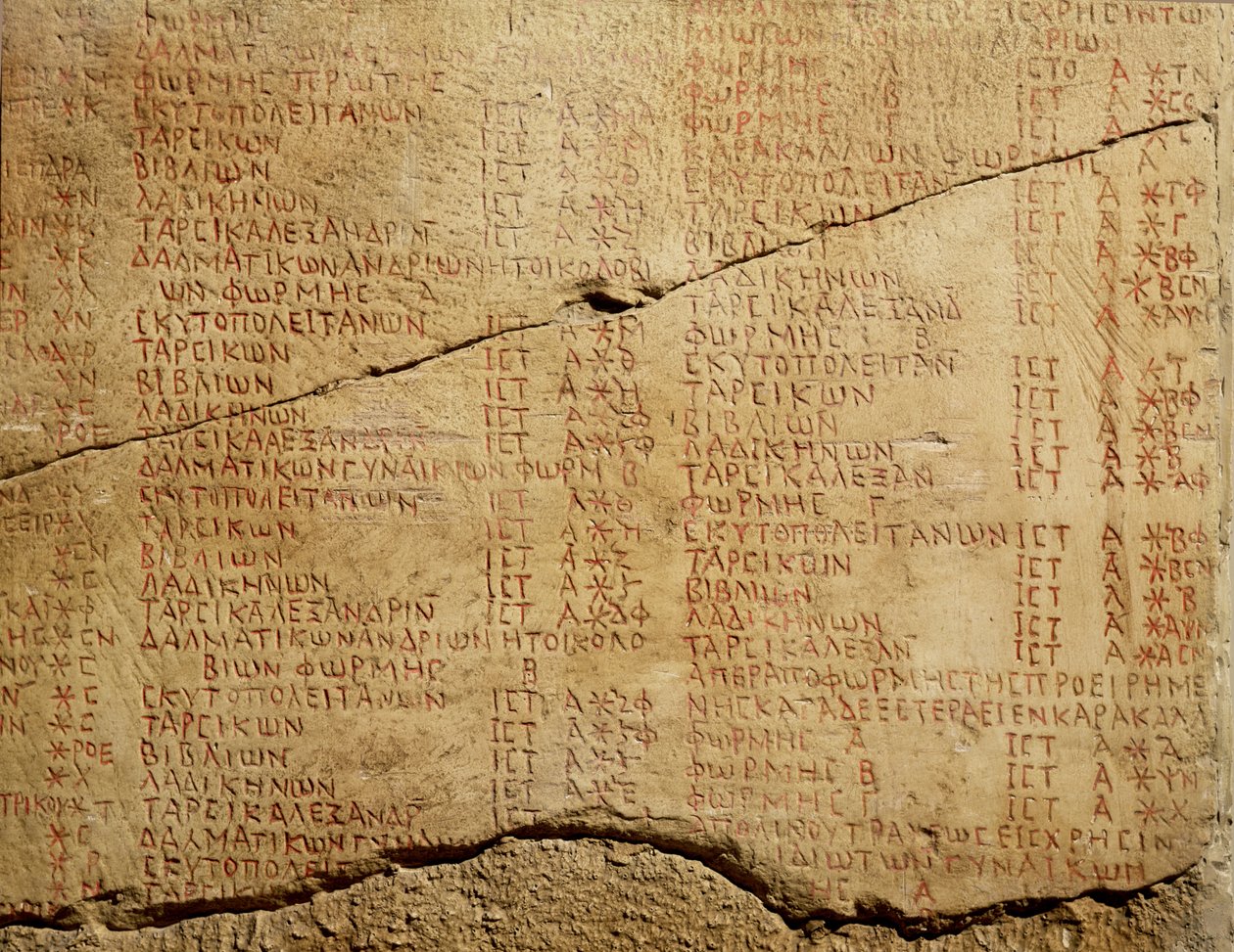 Edikt císaře Diokleciána (245-313) o regulaci cen zboží od Roman