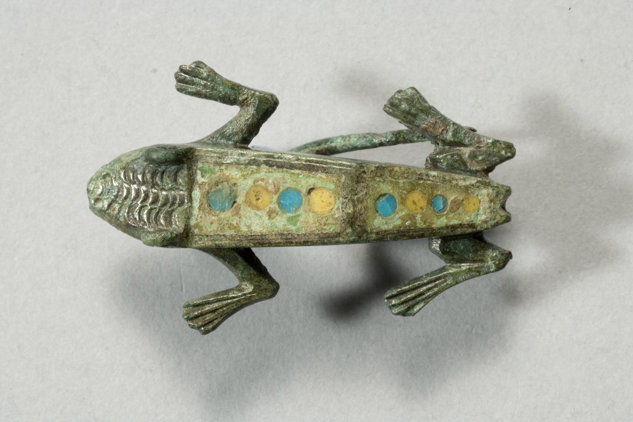 Fibula of the Frog, římsko-keltská, 3.-4. století našeho letopočtu (bronz se smaltovanými vložkami) od Roman
