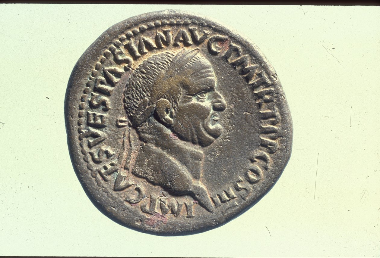 Císařská mince zobrazující císaře Vespasiana (bronzová) (viz rubová strana 398242) od Roman