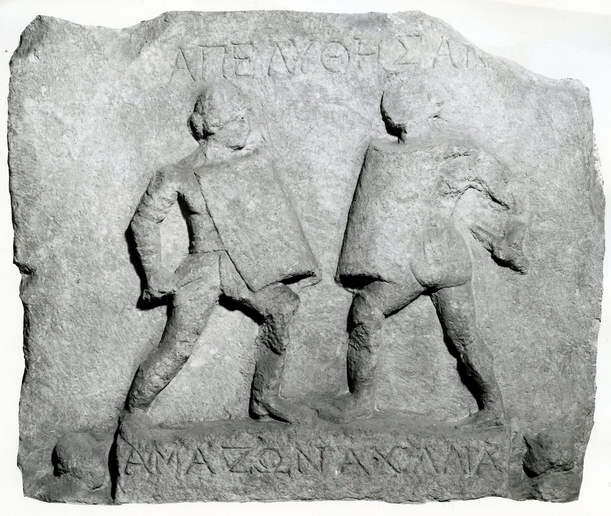 Mramorový reliéf připomínající dvě gladiátorky, 1.-2. století (reliéf) od Roman
