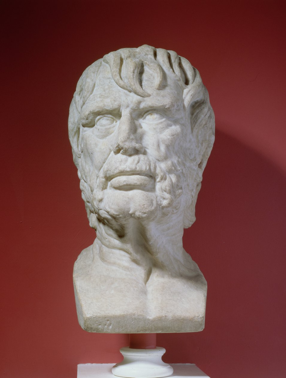 Portrétní busta Luciuse Annaea Senecy, cca 4 př. n. l. – cca 65 nl (mramor) od Roman