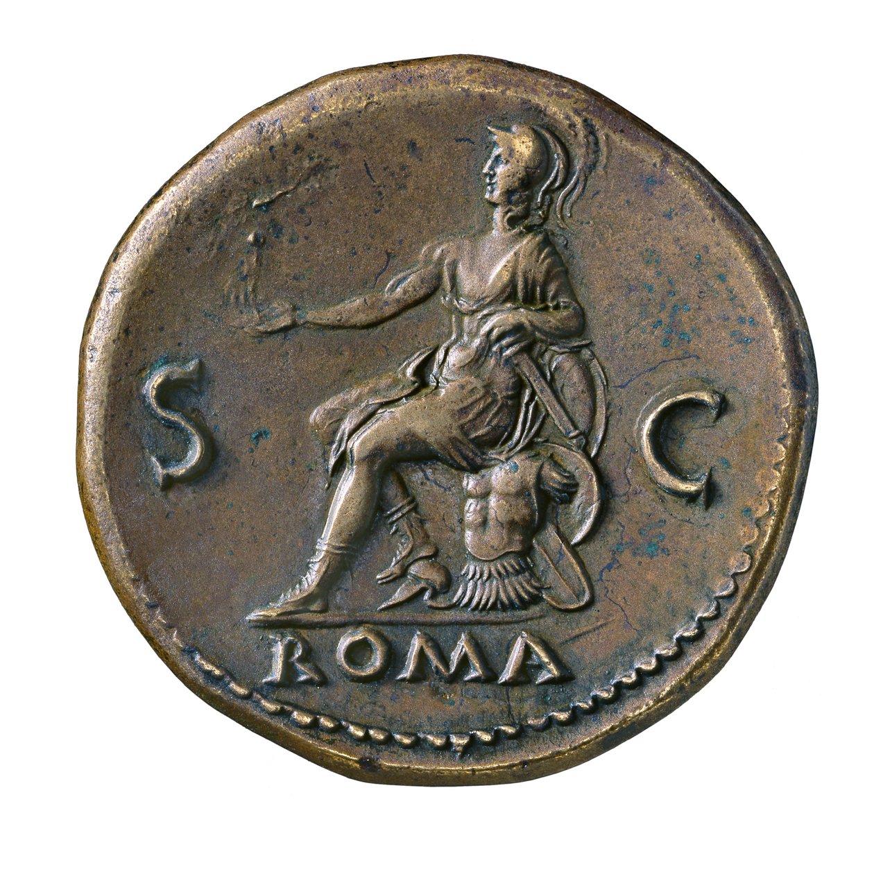 Římská císařská mince z Říma, AD 65 (orichalcum mosaz) od Roman