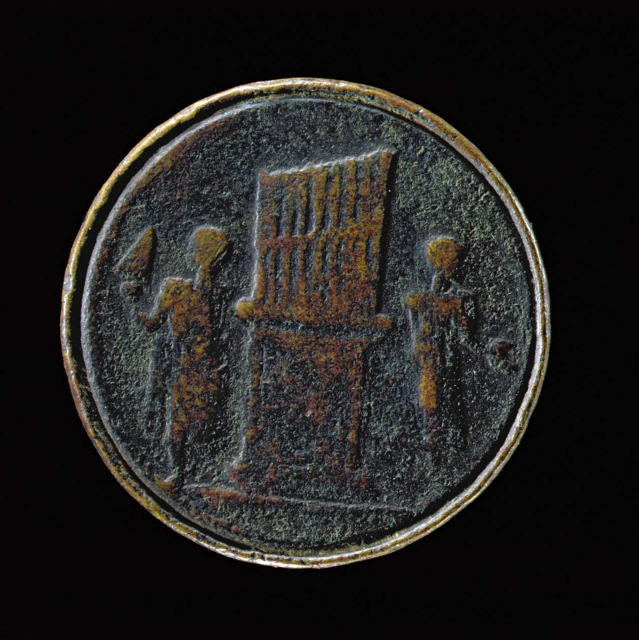 Římská mince zobrazující varhany (bronz) od Roman