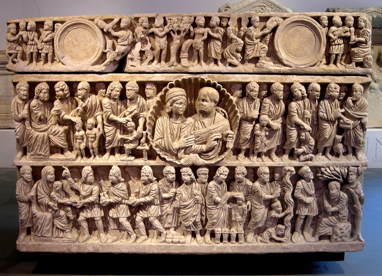 Sarkofág zázraků Kristových, c.375 (mramor) od Roman