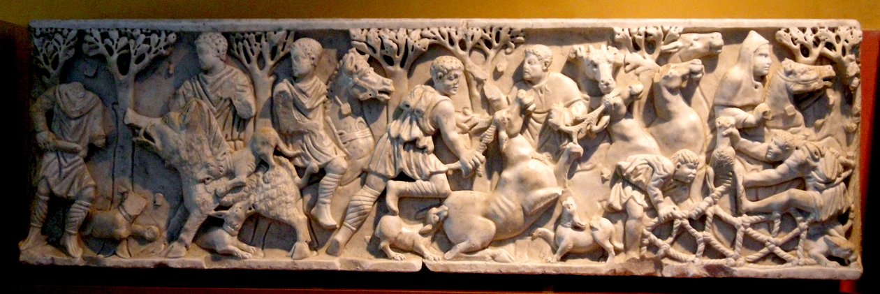 Sarkofág zobrazující lov (mramor) od Roman