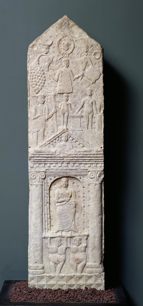 Votivní stéla zasvěcená Saturnovi z Maghroua (antická Macota) 2.-3. století (vápenec) od Roman