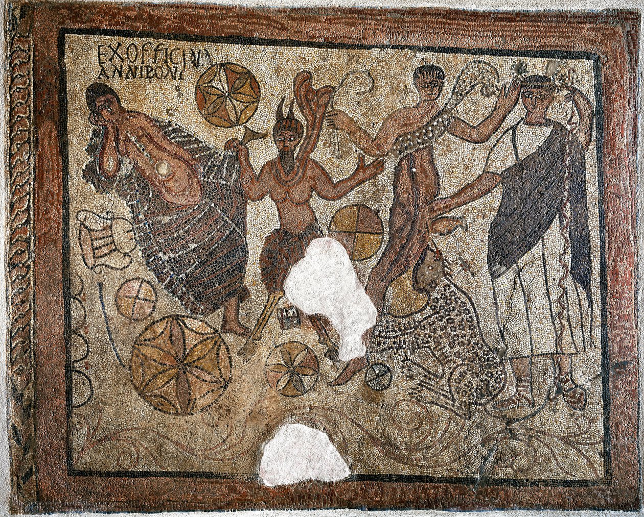 Dionýsos a Ariadna - Mozaika, 4. stol od Roman