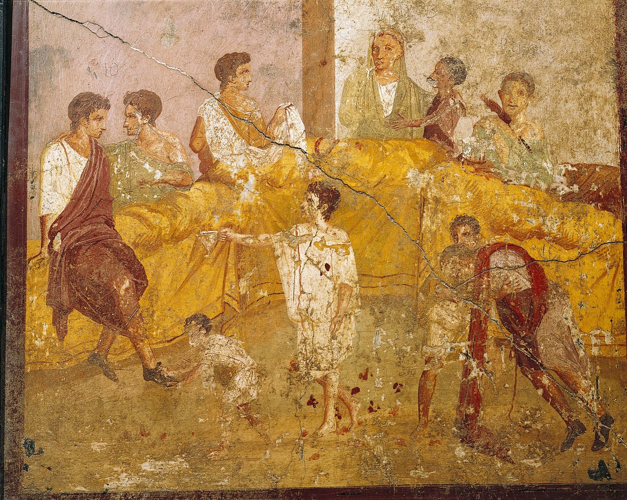 Sváteční scéna, z Pompejí, Itálie od Roman