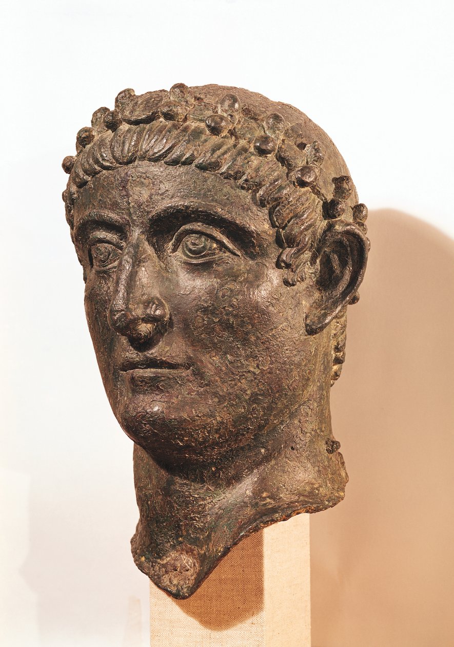 Hlava Konstantina Velikého (asi 274-337) (bronz) od Roman