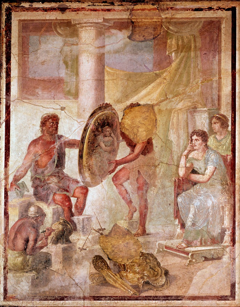 Thetis ve Vulcanově kovárně (freska od Roman