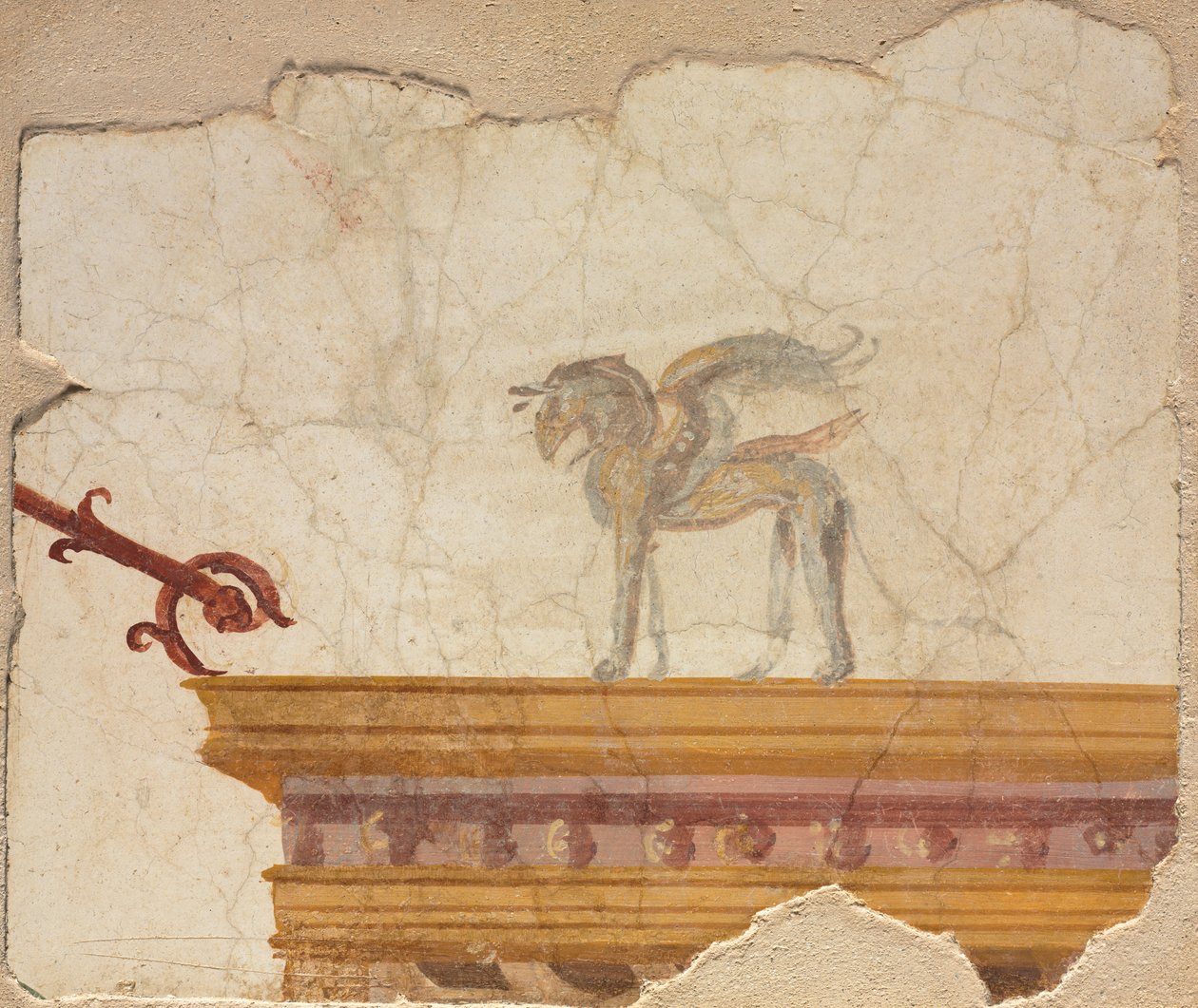 Griffin na vrcholu Entablature, Pompeje od Roman Imperial Period