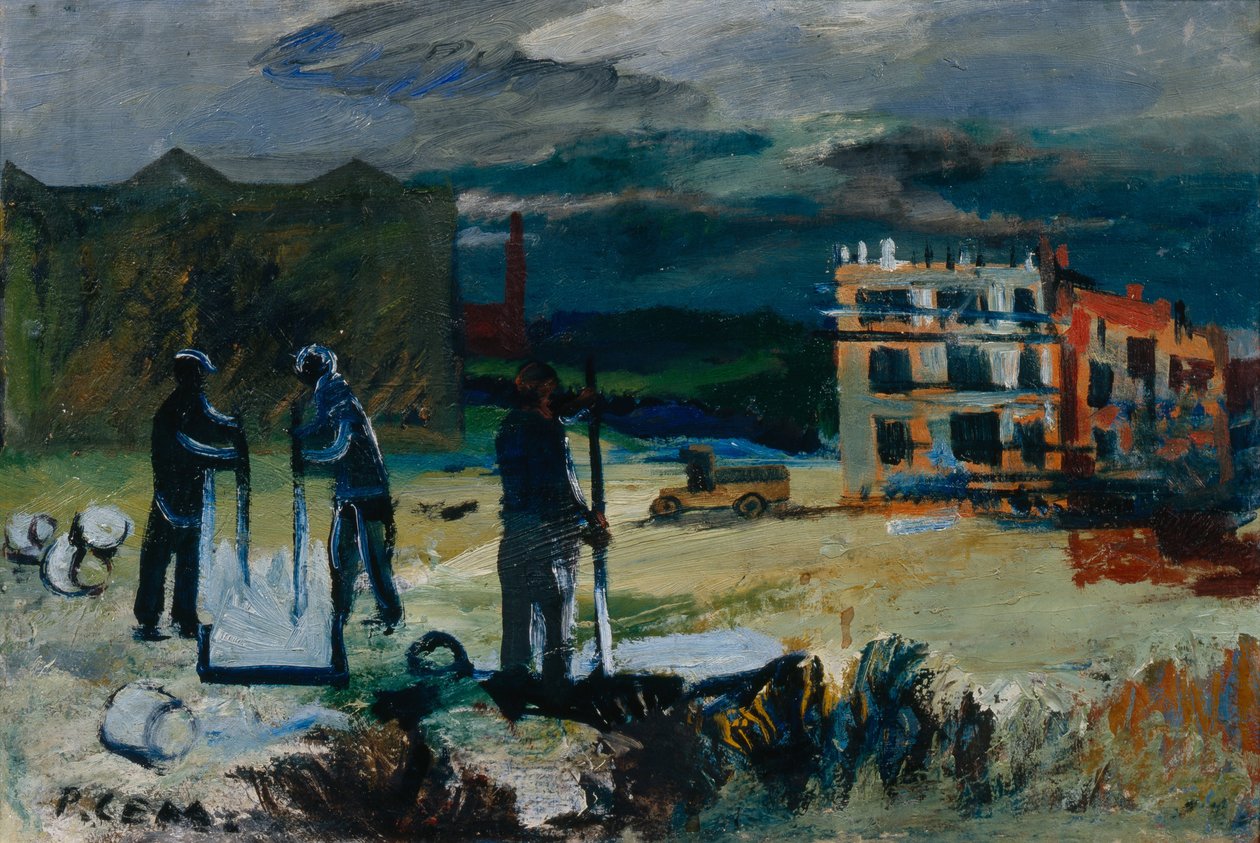 Stavba nových domů, 1933 od Roman Matveevich Semashkevich