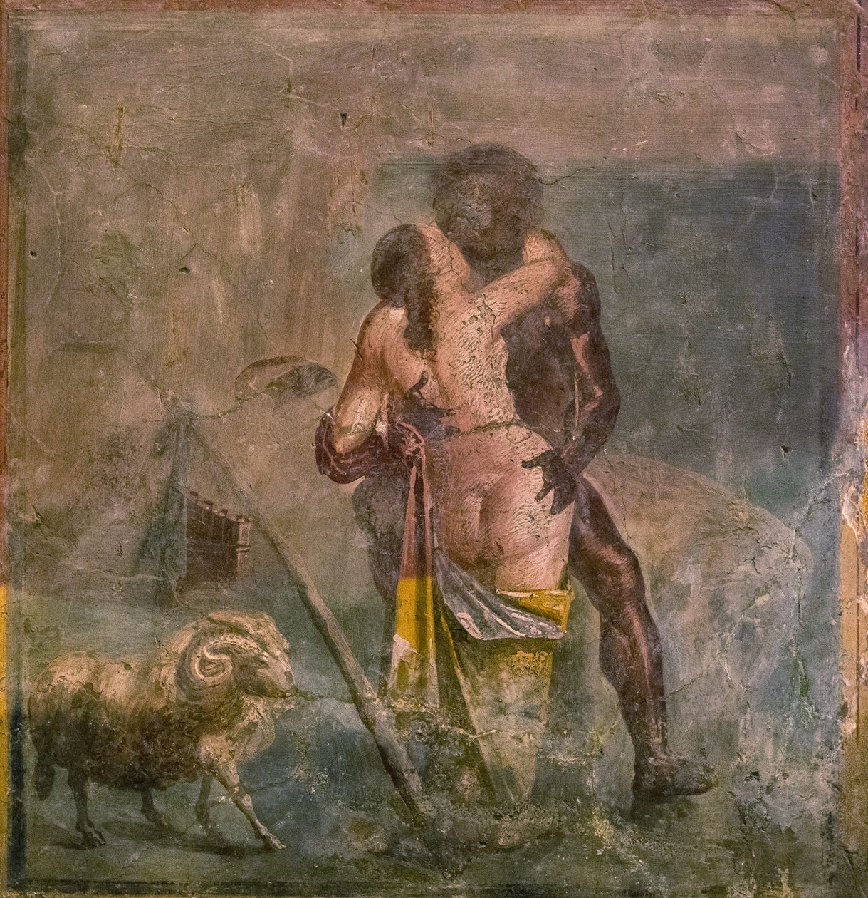 Galatea a Polyphemus, 1. století. od Roman Pompeian wall painting.