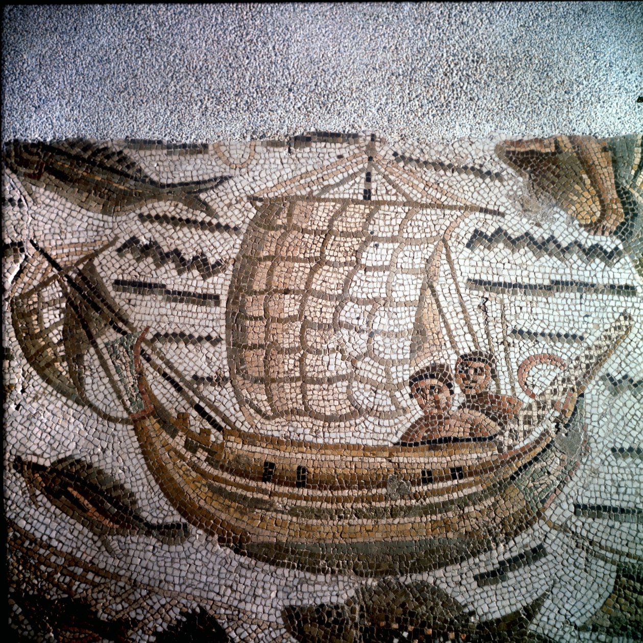 Rybářská scéna v Mosaic v Hippo, Alžírsko. od Roman Roman