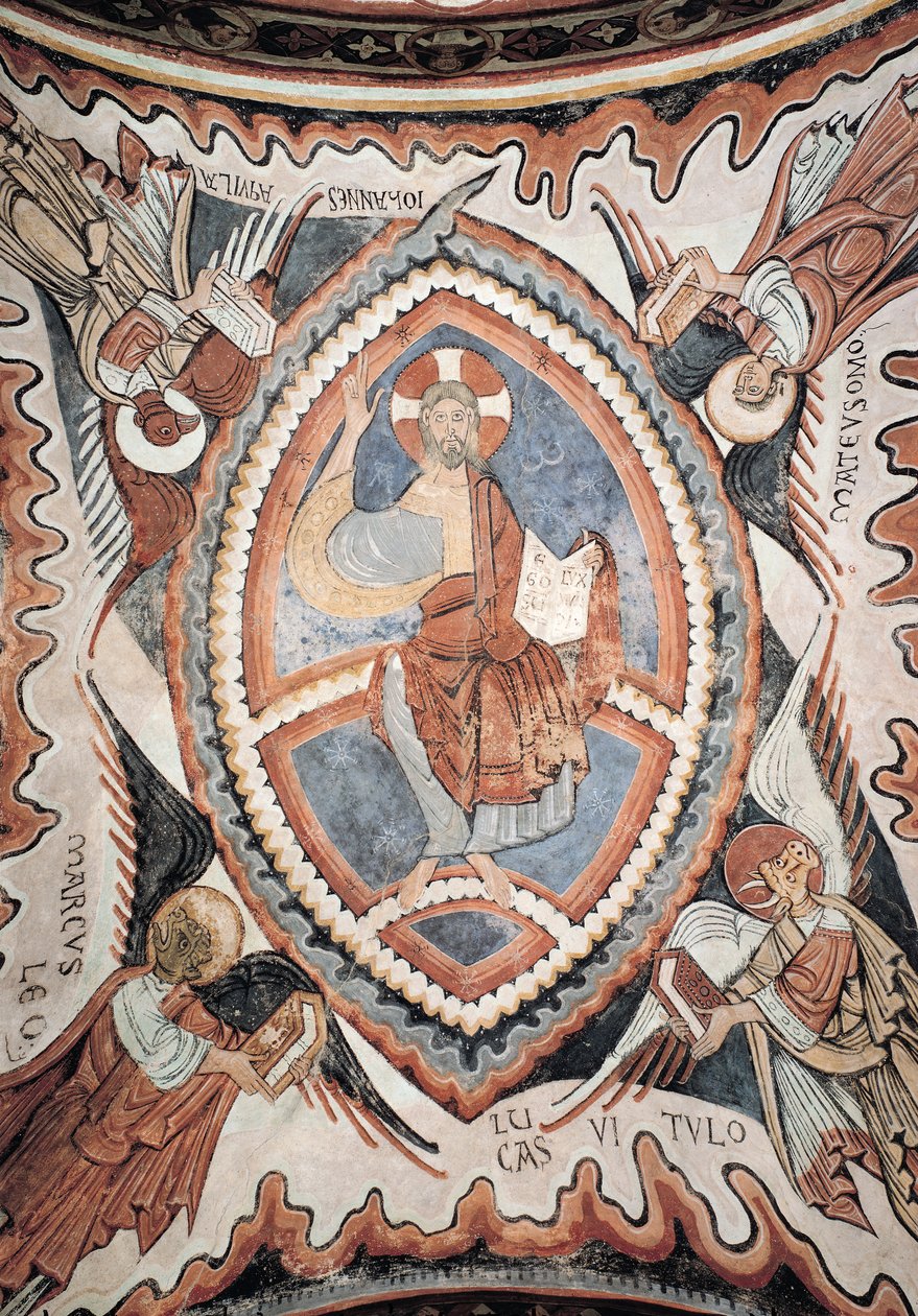 Kristus ve slávě v tetramorfu, konec 12. století od Romanesque