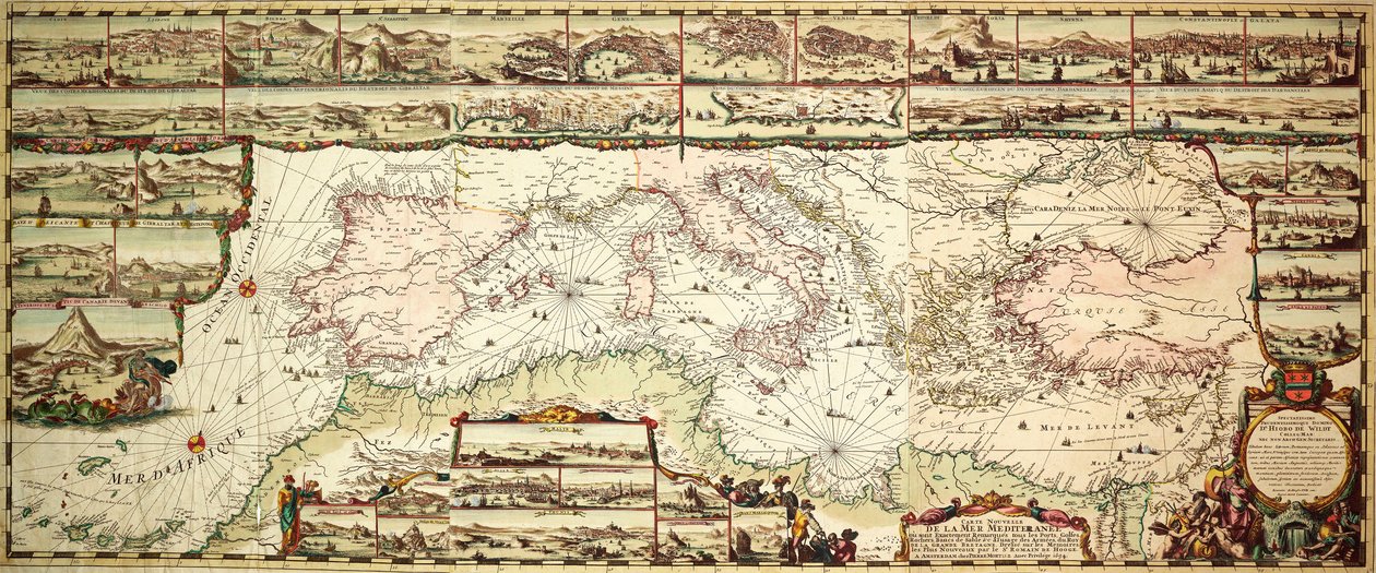 Mapa Středozemního moře od Romeyn de Hooge