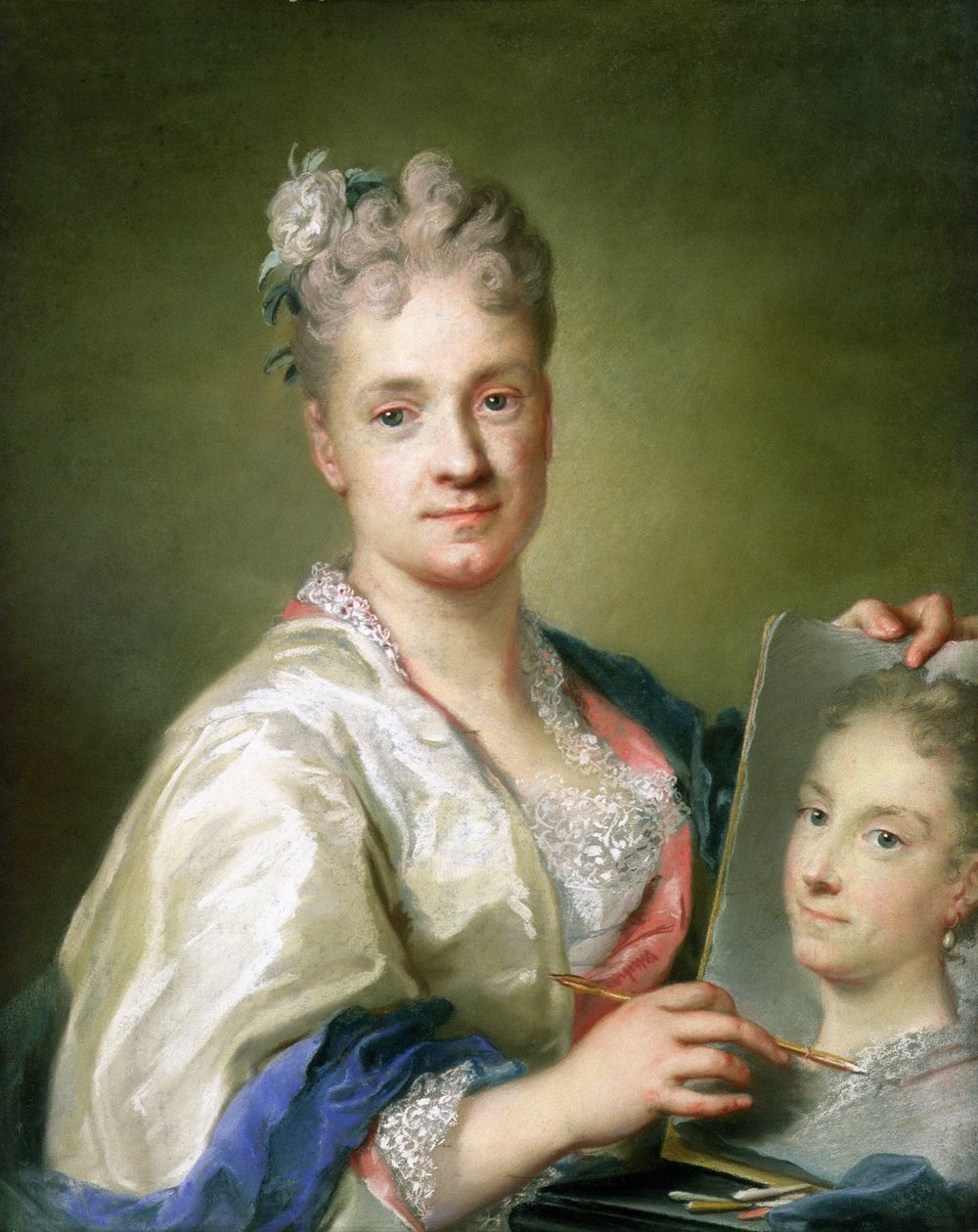 Autoportrét, 1709 (pastel na papíře) od Rosalba Giovanna Carriera