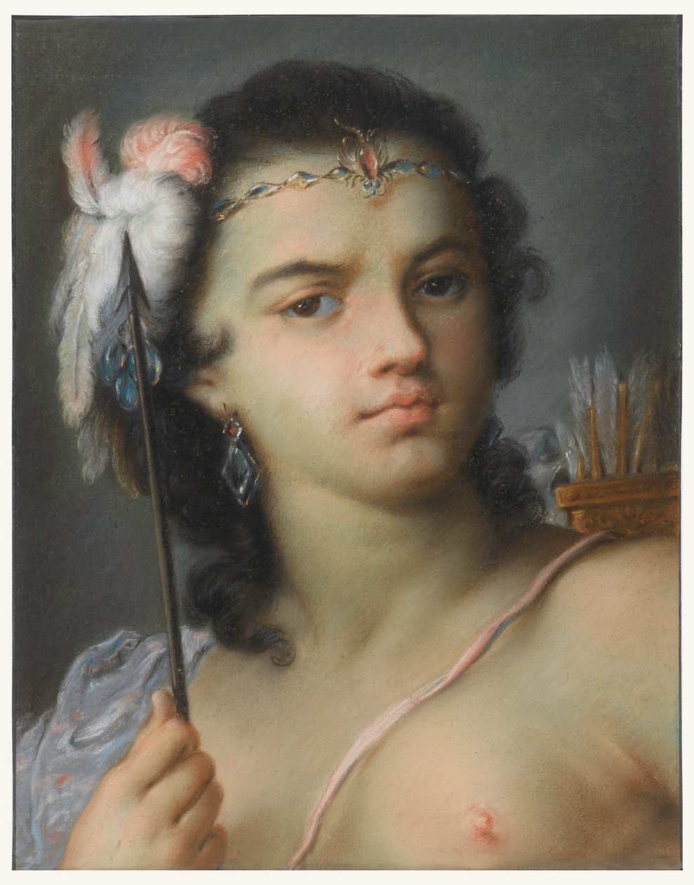 Kresba, Personifikace Ameriky, před rokem 1720 od Rosalba Carriera
