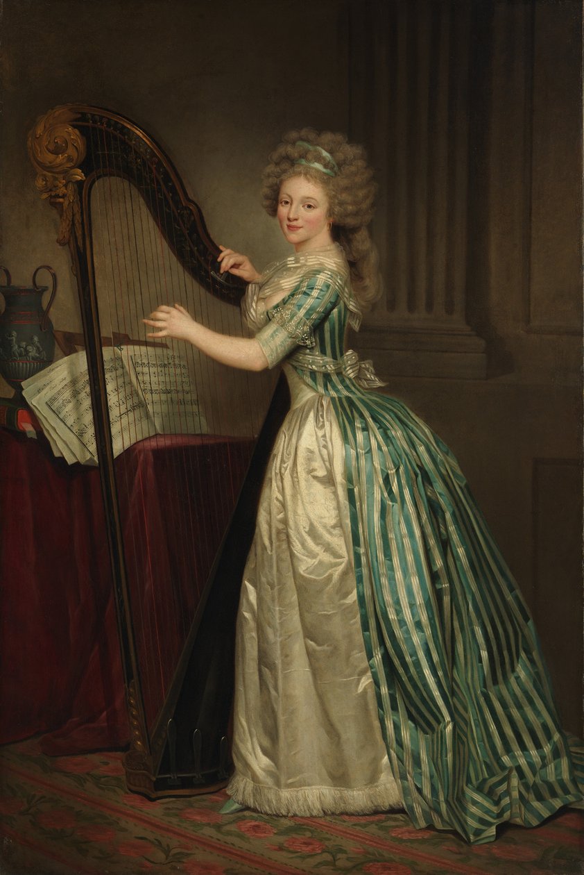 Autoportrét s harfou, 1791 od Rose Adelaide Ducreux