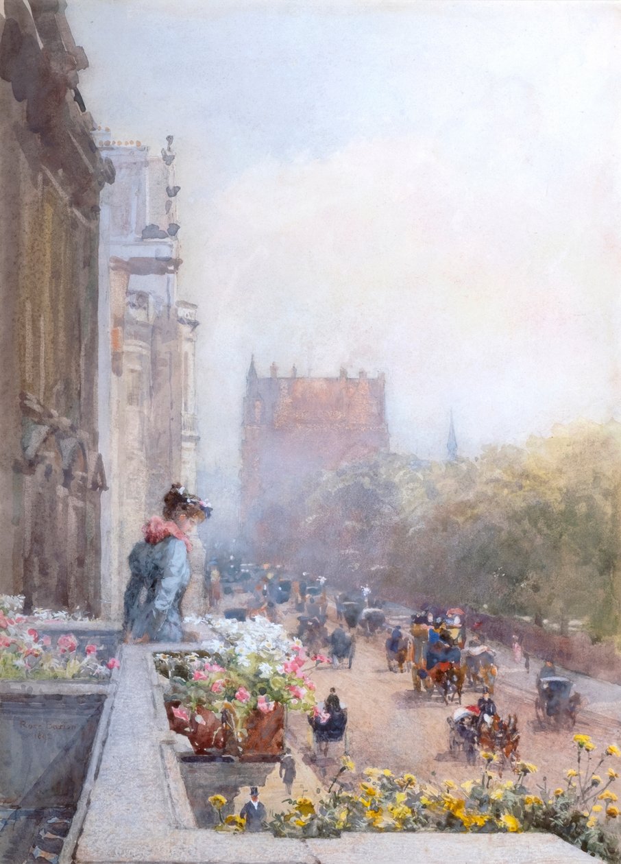 Piccadilly v červnu (akvarel) od Rose Maynard Barton