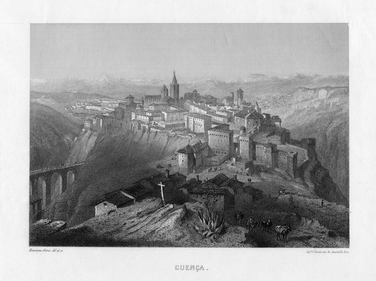 Cuenca, Španělsko, 19. století. od Rouargue Brothers