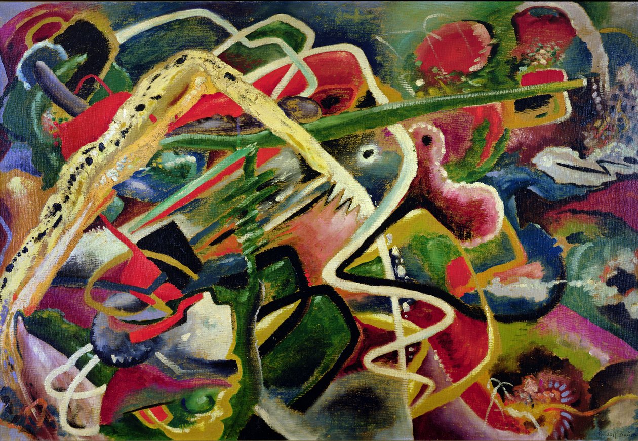 Furioso 9, asi 1917 (olej na desce) od Rudolf Bauer
