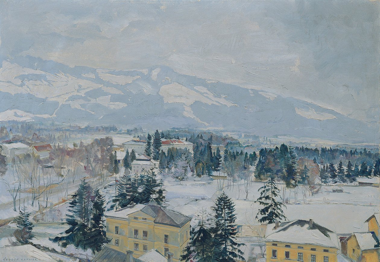 Salcburská krajina s Kapuzinerbergem od Rudolf Hafner