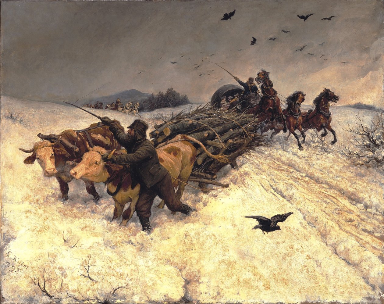Jízda na saních od Rudolf Koller