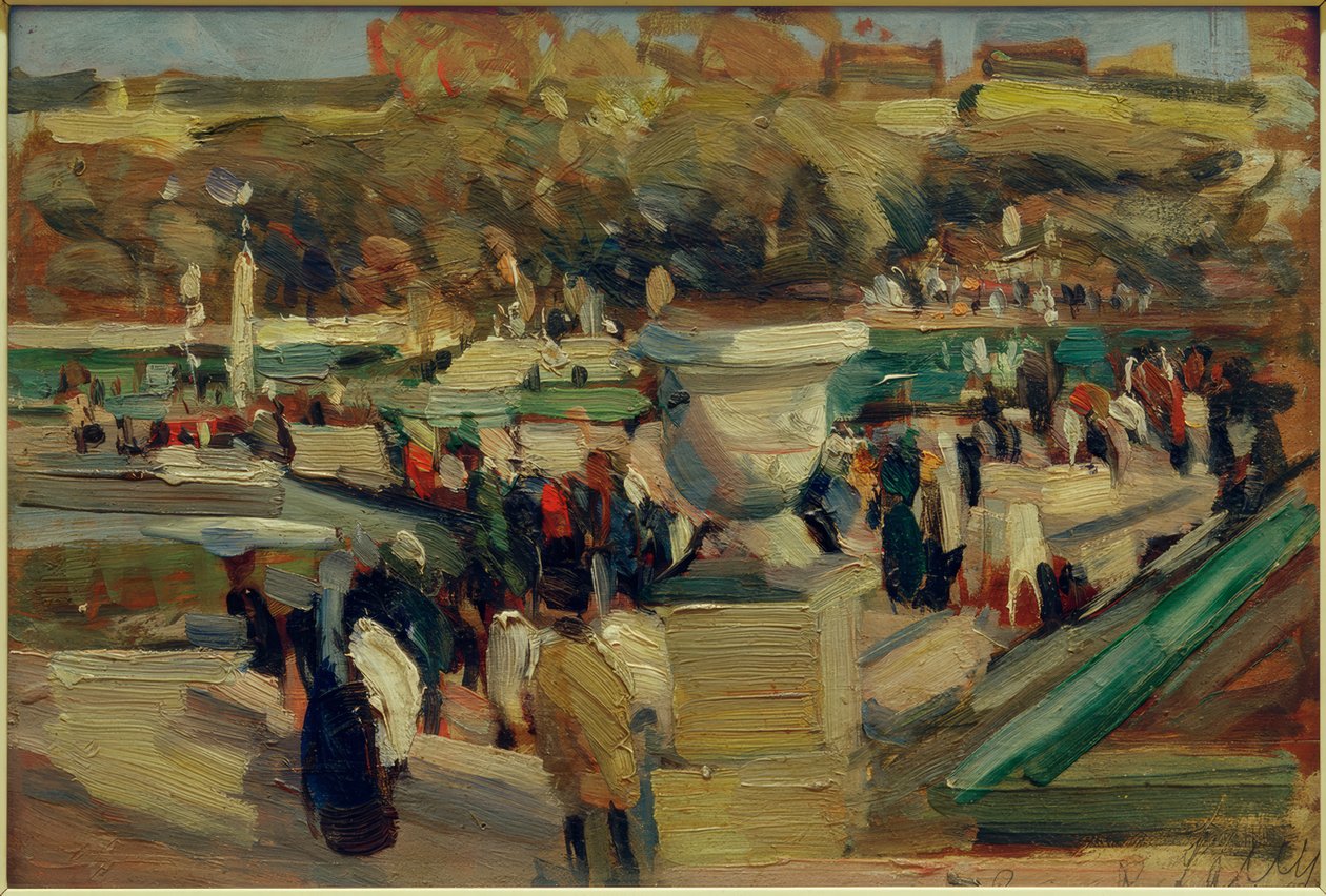 Chodec v parku (Jardin du Luxembourg), Paříž od Rudolf Levy
