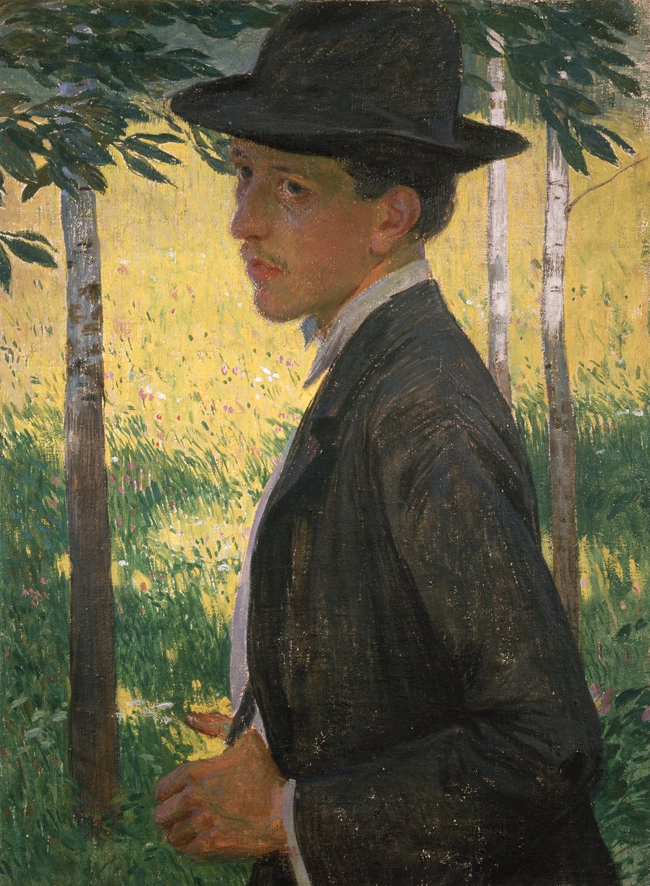 Autoportrét, kolem roku 1905 (olej na plátně) od Rudolf Vejrych