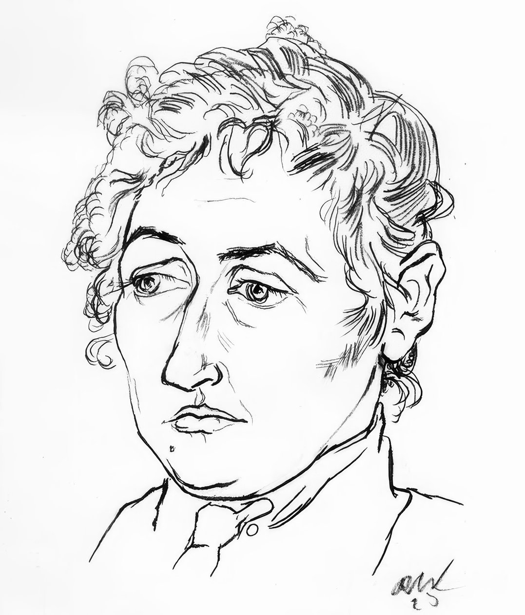Ženská hlava od Rudolf Wacker