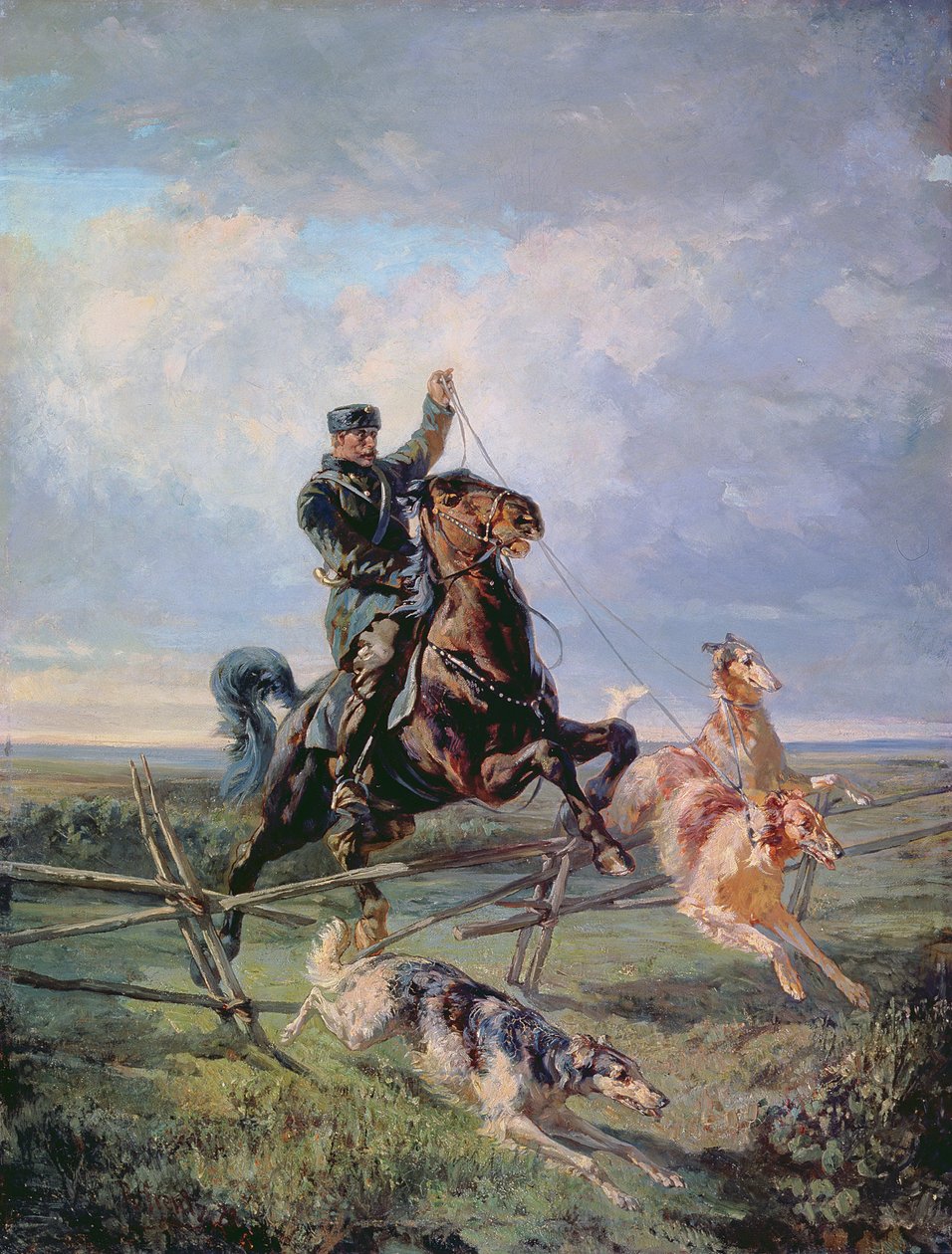 Lovec u barzojů, 1872 od Rudolph Frenz