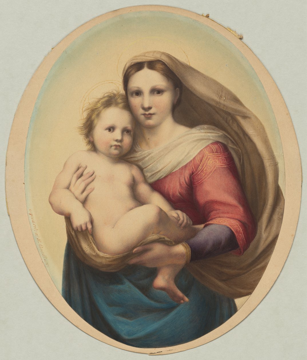 Kopie podle Raphaelovy Sixtinské Madony od Rudolph Geudtner
