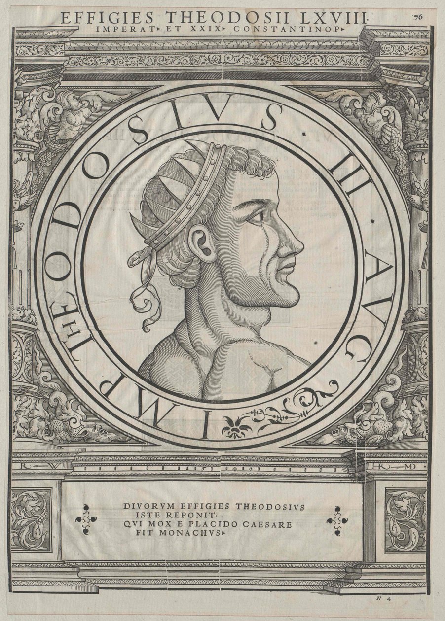 Východořímský císař Theodosius III (tisk) od Rudolph Wyssenbach