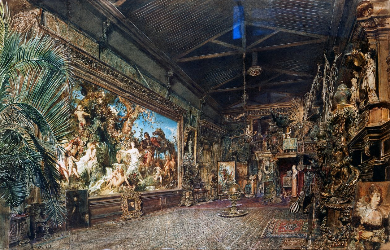 Ateliér Hanse Makarta před aukcí od Rudolf von Alt