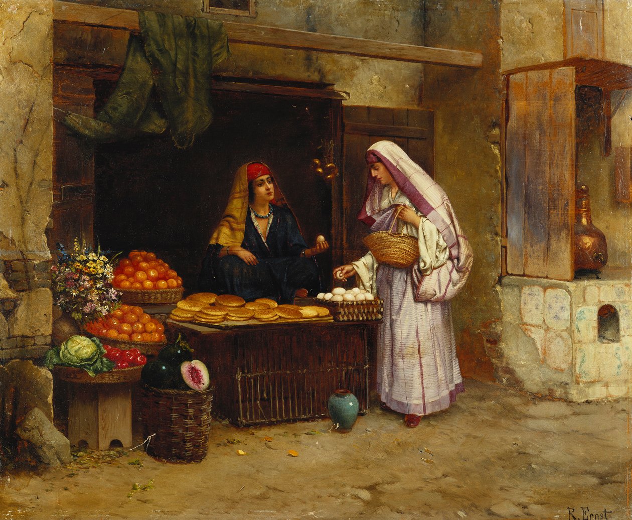 stánek na trhu, od Rudolphe Ernst