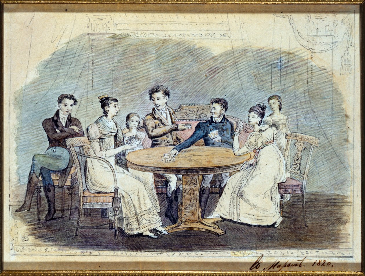 The Galitzines, 1820 (wc na papíře) od Russian School