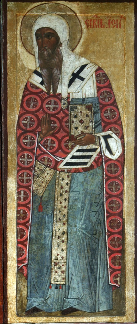 Svatý Izajáš z Rostova, 16. století. od Russian icon.