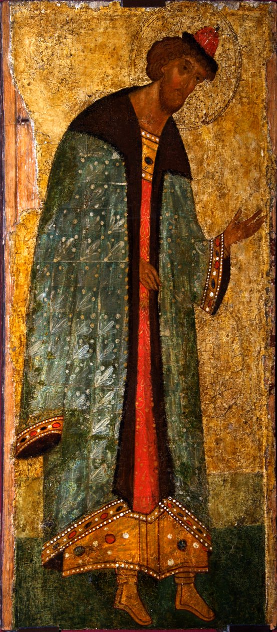 Svatý princ Boris, 15. století. od Russian icon.