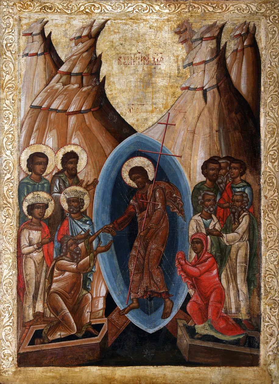 Sestup do pekla, počátek 16. století. od Russian icon.