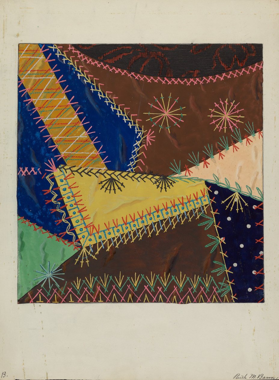 Crazy Quilt, c. 1940. od Ruth M Barnes